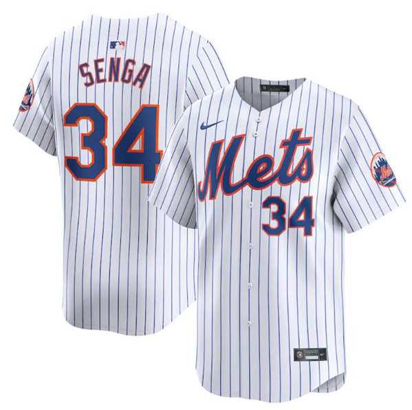 Men%27s New York Mets #34 Kodai Senga White 2024 Home Limited Stitched Baseball Jersey Dzhi->new york mets->MLB Jersey